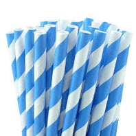 Straws Paper 10mm Jumbo Straw (Blue & White)